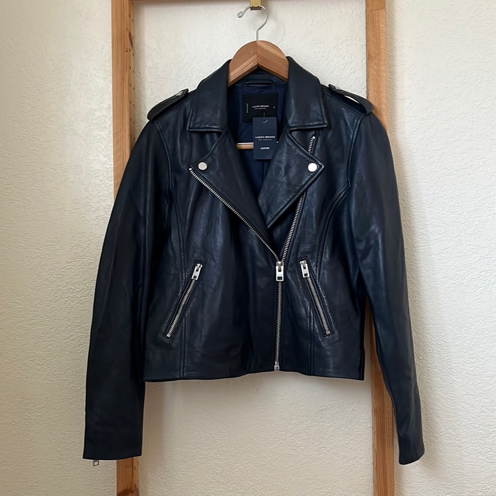 Lucky Brand Leather Moto Jacket